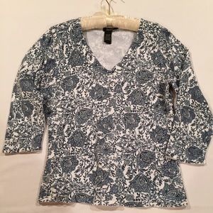 Peck & Peck Collection Navy & White Sweater Peck & Peck Collection Navy & White Sweater