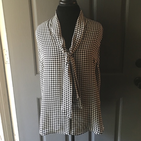 🌹RALPH LAUREN🌹HOUNDSTOOTH SILK BLOUSE