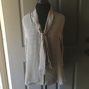 🌹RALPH LAUREN🌹HOUNDSTOOTH SILK BLOUSE