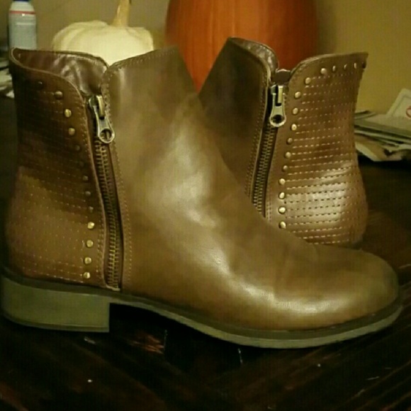 Fergalicious brown studded ankle boots