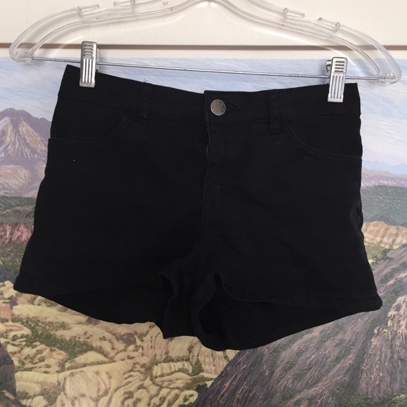 Black Jean shorts.