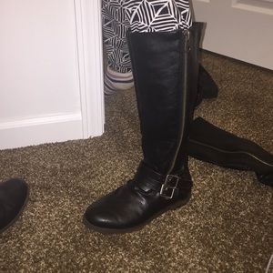 black riding boots