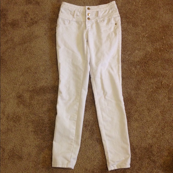 Charlotte Russe High-waisted white jeans