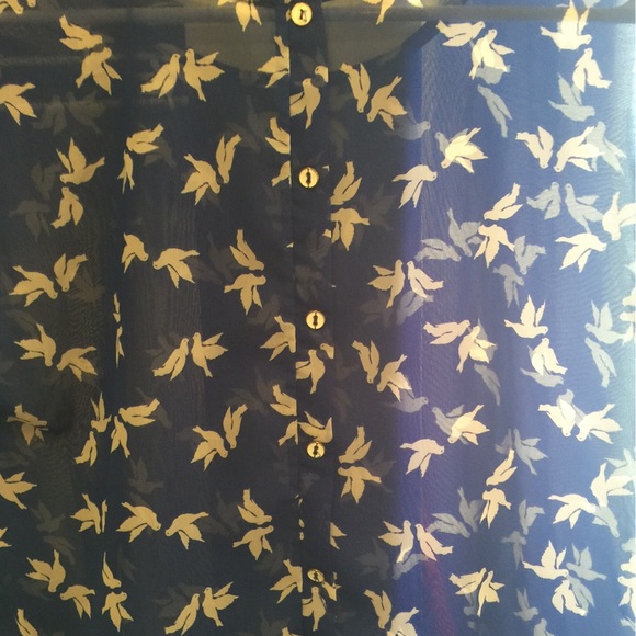 Sheer Bird Crop Top/Blouse - Picture 2 of 2