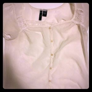 Sheer button down blouse
