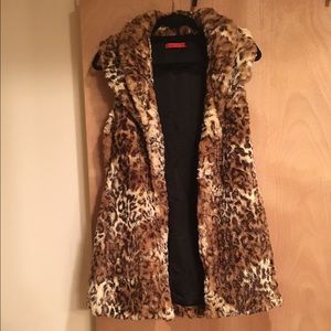 Alice + Olivia Faux Fur Cheetah Print Vest