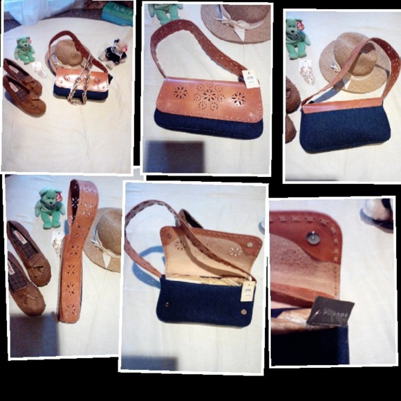 "Parade"Denim and leather pocketbook.(MAKE OFFER )