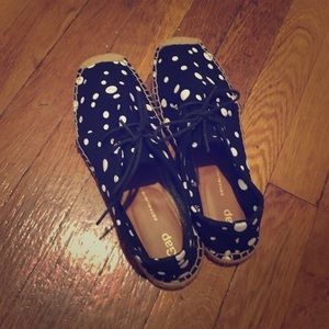 Gap black and white polka dot espadrilles