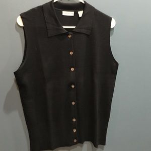 Sleeveless silk sweater