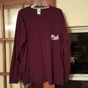 Maroon PINK long sleeve shirt