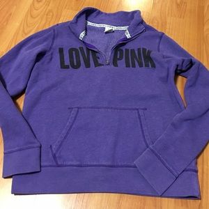 Half zip pink sweatshirt