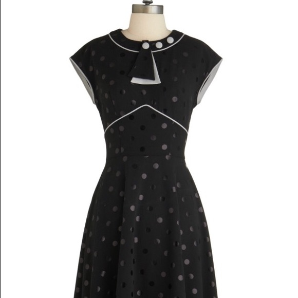 Stop Staring! Retro Black Polka Dot Dress