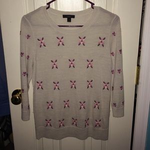 J. Crew Embroidered Merino Tippy Sweater