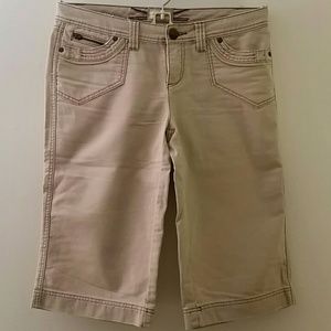 Tan Denim Bermuda Shorts
