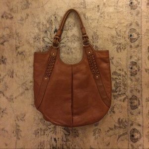 Caramel-colored Banana Republic tote bag