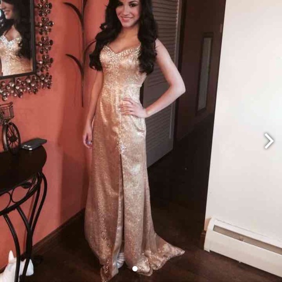 Gold sequin dress