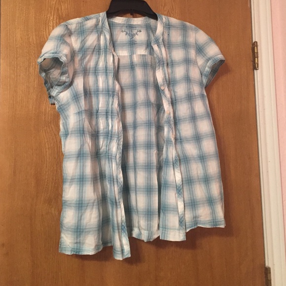 Short Sleeve Plaid Button Down