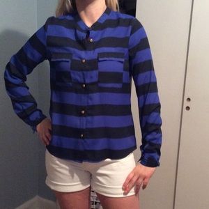 1 Hr SALE🌴SAILOR BLOUSE 🌴 Cobalt & Black blouse