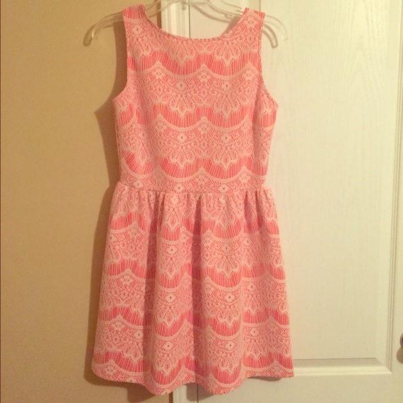 Coral Lace Dress