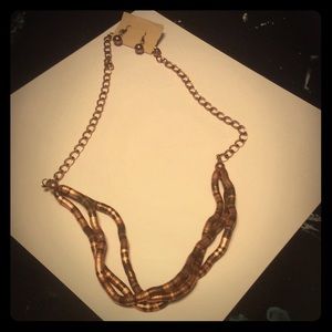 Copper necklace and earrings