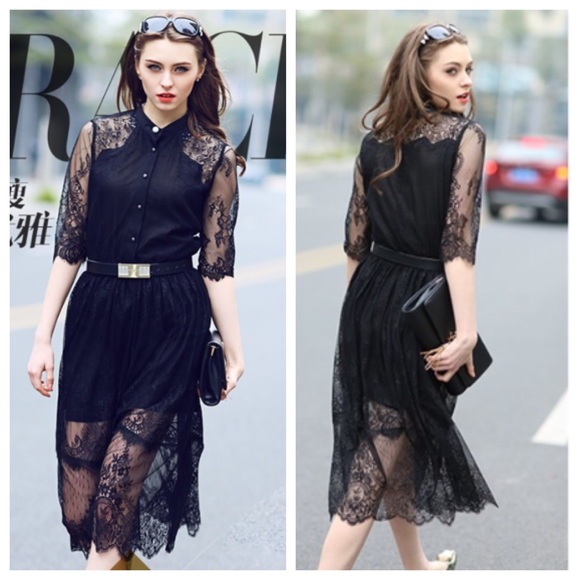 HPπππ Casual Lace Party Dress - Picture 2 of 4