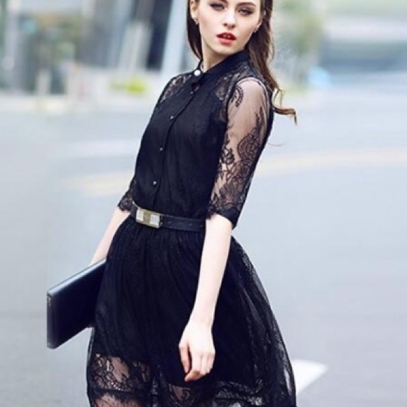 HPπππ Casual Lace Party Dress - Picture 3 of 4