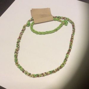 Green/brown bead necklace and bracelet