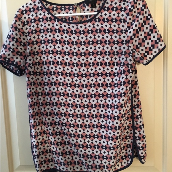 Geometric printed Jcrew silk shirt