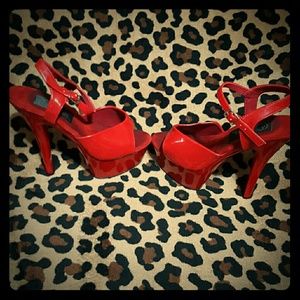 Pleasure red platform heels 7