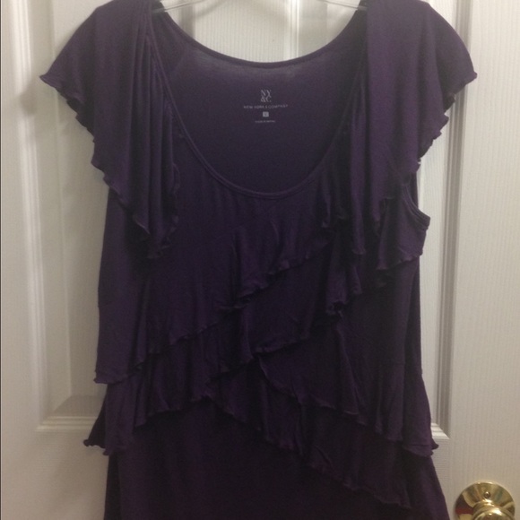 Purple ruffle top