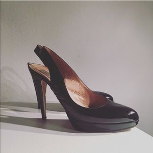 Valentino Patent Leather Platform Slingback Pump
