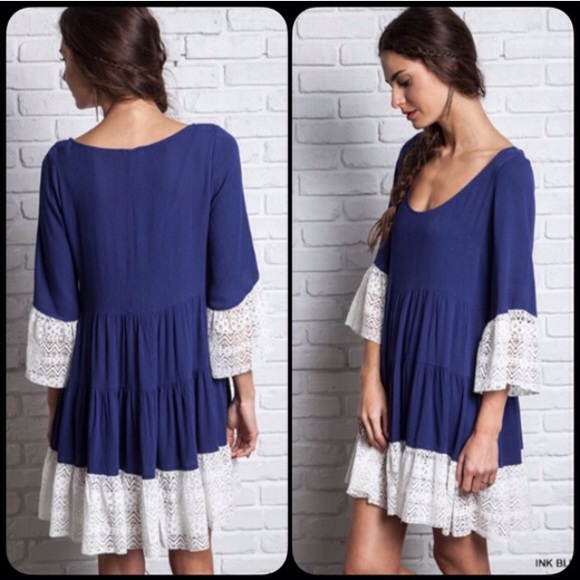 ❗️LAST❗️ Boho Babe Lace Hem Mini Chic Dress - Picture 3 of 3