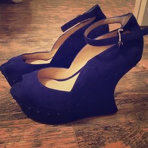 Royal blue wedges