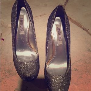 Jennifer Lopez silver sparkly high heels