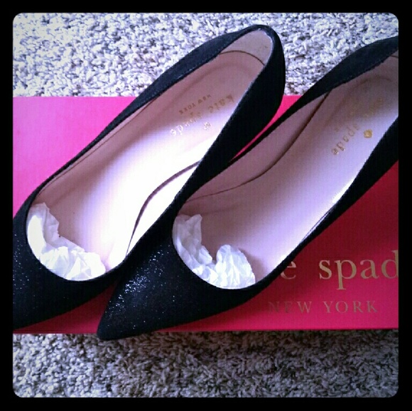 Kate Spade melanie pumps black/Gold\Glitter Suede