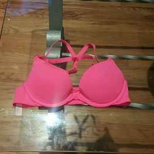 PINK front clap push up bra