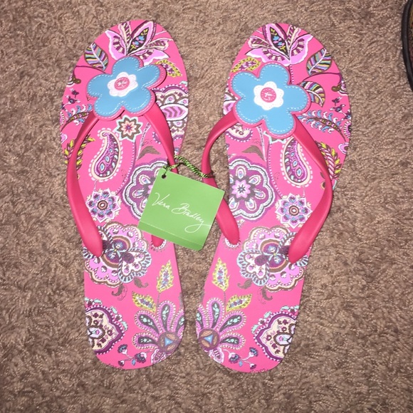 Vera Bradley "call me coral" flip flops