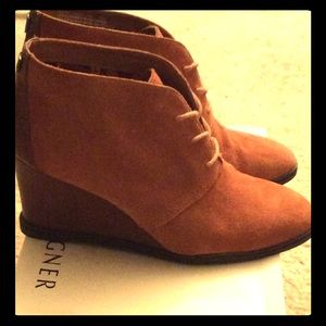 Etienne Aigner wedge suede booties