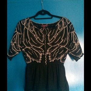 Anthropologie Maple Black and White Peplum Blouse