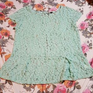 Lace peplum top