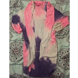 Tie-dye open cardigan