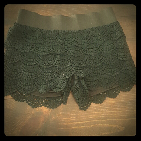 Black lace shorts