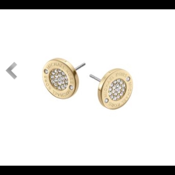 MICHAEL KORS GOLD-TONE STUD EARRINGS - Picture 1 of 2
