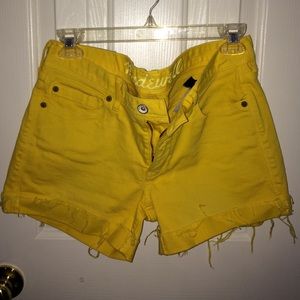 Madewell Yellow Denim Shorts