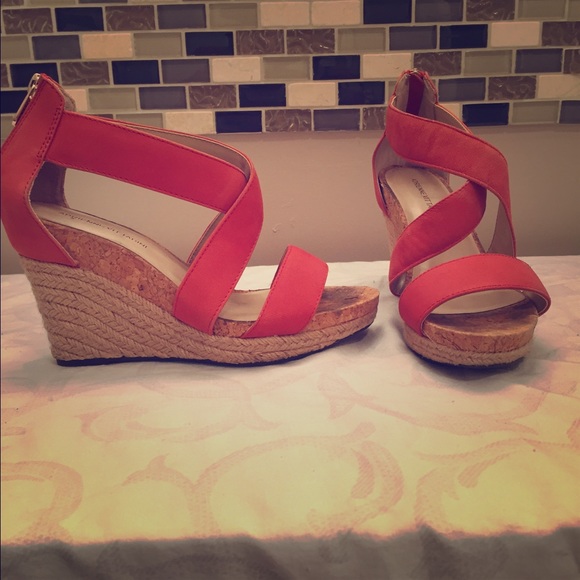 Dark peach leather espadrilles with gold zipper