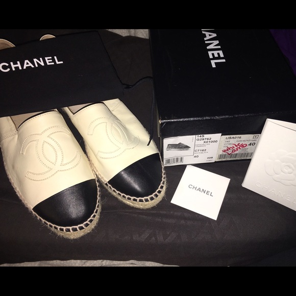 Chanel lamb skin espadrilles