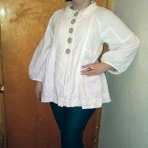 Free People White Balloon Jacket