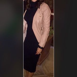 Long sleeve turtleneck black sweater dress