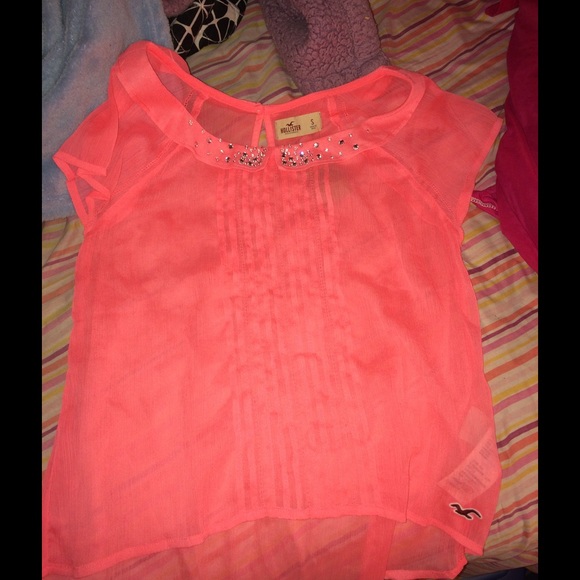 Coral colored blouse Hollister Co