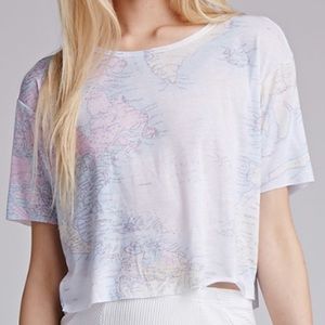 World map crop top